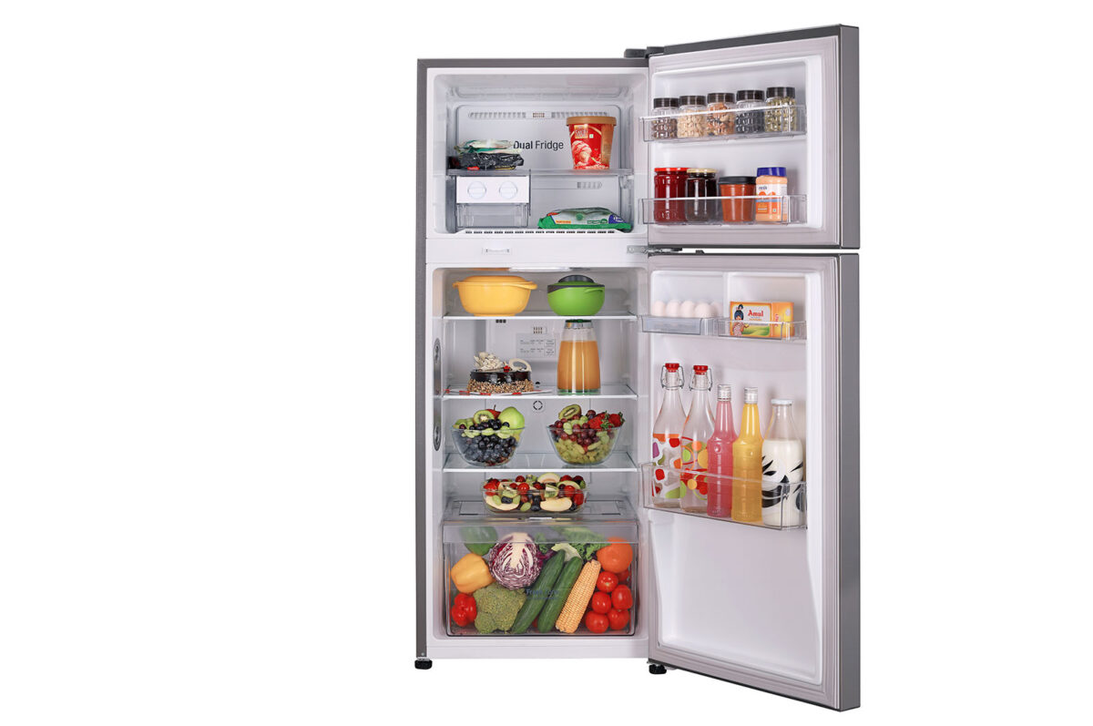 LG 260 L 2 Star Smart Inverter Frost-Free Double-Door Refrigerator (GL-T292RPZY,Shiny Steel,Convertible) -10710