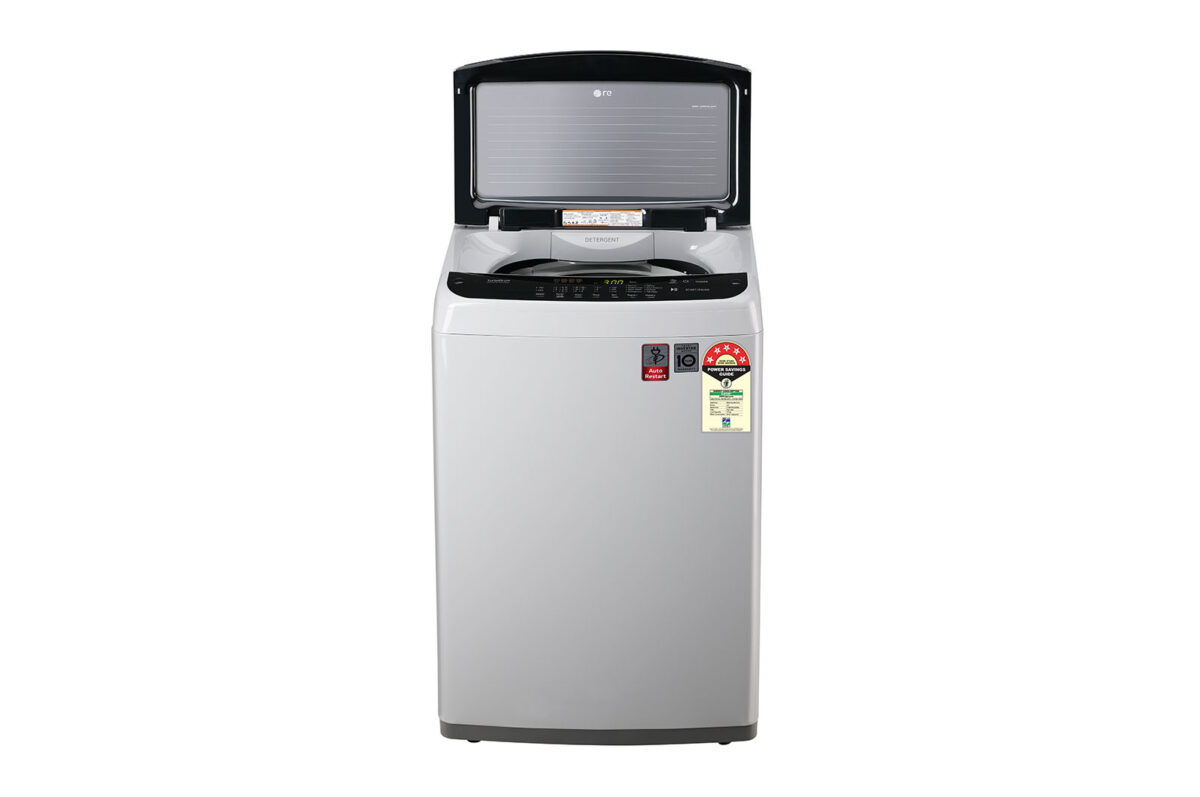 LG 7 kg 5 Star Inverter Full-Automatic Top Load Washing Machine (T70SPSF2Z, Middle Free Silver) -10942