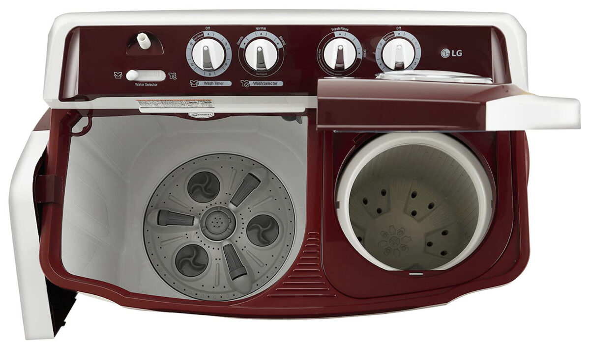 LG 7 Kg 5 Star Semi Automatic Top Load Washing Machine (P7010RRAZ, Burgundy)-10422