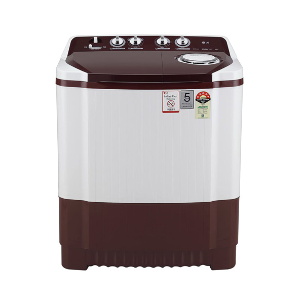 LG 8 Kg 5 Star Semi Automatic Top Load Washing Machine (P8030SRAZ, Burgundy)-0