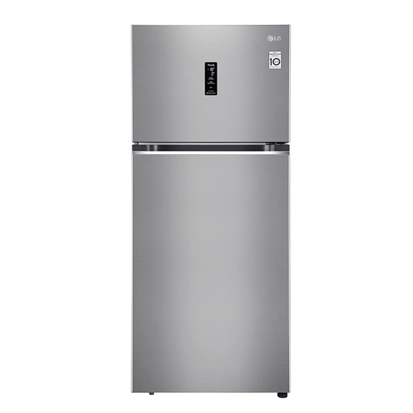 LG 423L 3 Star Frost-Free Smart Inverter Wi-Fi Double Door Refrigerator (GLT422VPZX, Shiny Steel, Convertible)-0