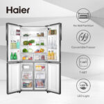 Haier 531 L Inverter Frost Free Side By Side Refrigerator (HRB550KG, Black,Convertible)-13971