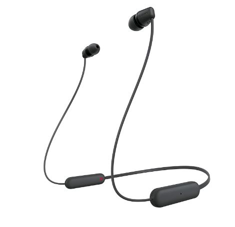 Sony WI-C100 Wireless Headphones,in-Ear Bluetooth Headset with mic for Phone Calls & Music (Black)-0