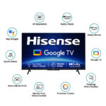 Hisense 108 cm (43 inches) 4K Ultra HD Smart LED Google TV (43A6H ,Black,2 Year Warranty)-14058