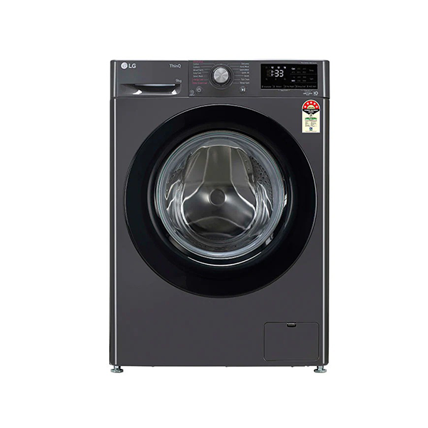 LG 9 Kg 5 Star Inverter Fully-Automatic Front Loading Washing Machine with Inbuilt heater(FHV1409Z2M,AI DD Technology&Steam for Hygiene)